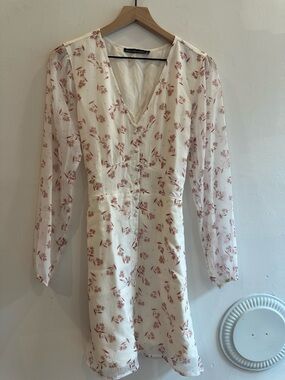 Abercrombie & Fitch Cream Dress with Rust Floral Print